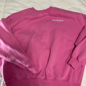 Pink oversized playboy crewneck